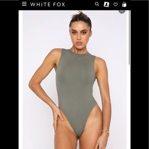 WHITE FOX BOUTIQUE Keep You Around Bodysuit Khaki